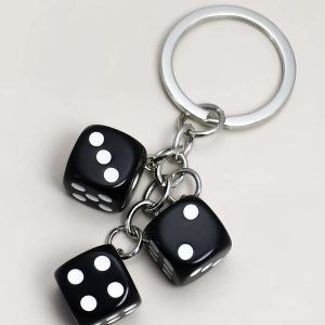 Men Dice Charm Keychains For Daily Use Key Decoration Gift For Friend Casual