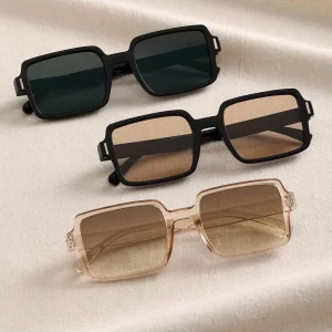 Elegant 3pairs Women Square Frame Fashionable Sunglasses, For Daily Life Beach Accessories For Women Glasses Shades