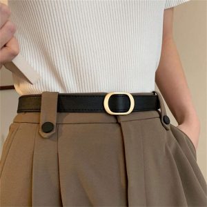 Korean Fashionable Simple Decorative Belt For Women, No Hole, Versatile Accessory For Jeans, Students' Clothing